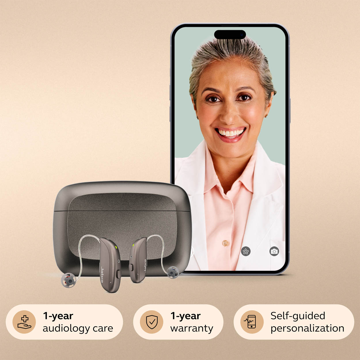 Jabra Enhance Select M1, Warm Gray, image number 1