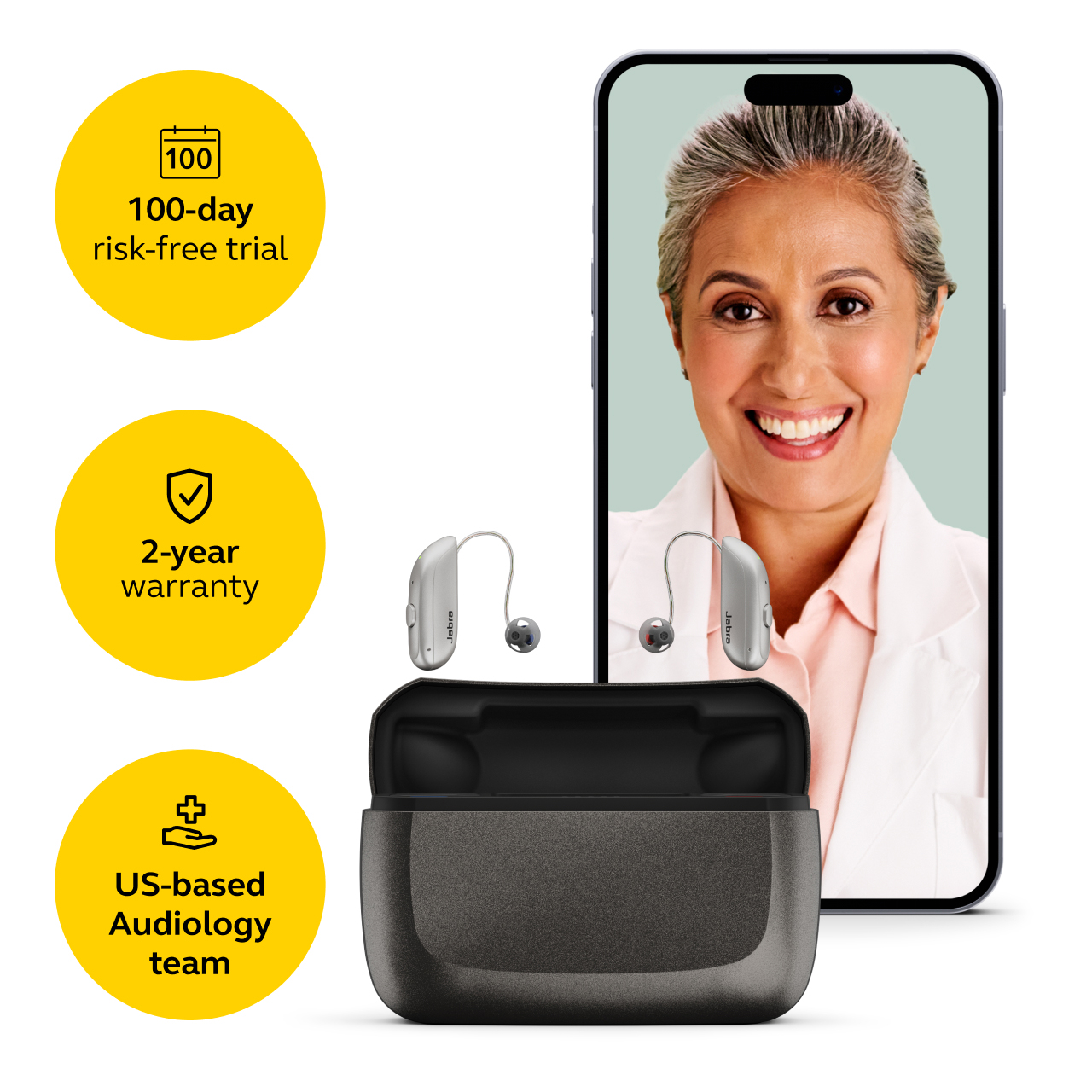 Jabra Enhance Select 300 w/Premium Care, Sparkling Silver, image number 1