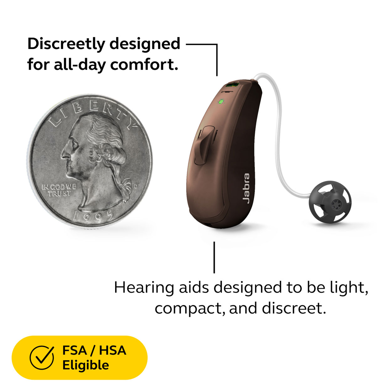 Jabra Enhance Select 50R w/Premium Care, Dark Brown image number 2